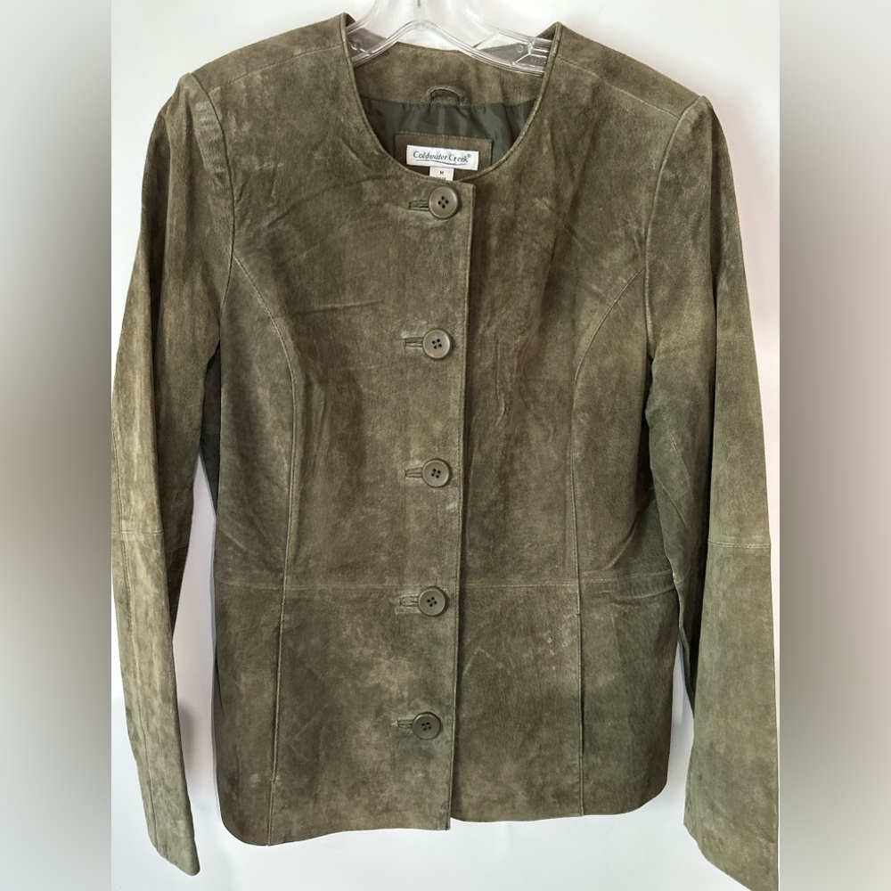 Vintage‎ 90s Olive Suede Jacket NEW WITH TAGS!! Size M - Picture 2 of 13